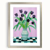 Maximalist Wall Art - Bold Floral Arrangement with Modern Vase Decor