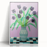 Maximalist Wall Art - Bold Floral Arrangement with Modern Vase Decor
