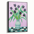Maximalist Wall Art - Bold Floral Arrangement with Modern Vase Decor