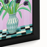 Maximalist Wall Art - Bold Floral Arrangement with Modern Vase Decor