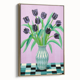Maximalist Wall Art - Bold Floral Arrangement with Modern Vase Decor
