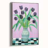 Maximalist Wall Art - Bold Floral Arrangement with Modern Vase Decor