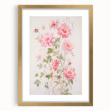 Maximalist Wall Art - Elegant Floral Design with Soft Pink Blooms