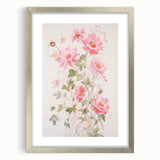 Maximalist Wall Art - Elegant Floral Design with Soft Pink Blooms