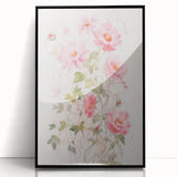 Maximalist Wall Art - Elegant Floral Design with Soft Pink Blooms