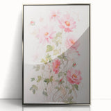 Maximalist Wall Art - Elegant Floral Design with Soft Pink Blooms
