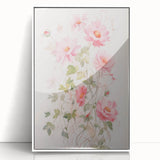 Maximalist Wall Art - Elegant Floral Design with Soft Pink Blooms