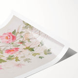 Maximalist Wall Art - Elegant Floral Design with Soft Pink Blooms