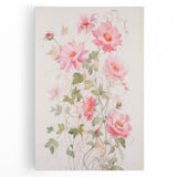 Maximalist Wall Art - Elegant Floral Design with Soft Pink Blooms