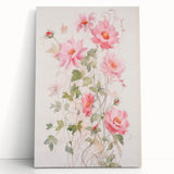 Maximalist Wall Art - Elegant Floral Design with Soft Pink Blooms