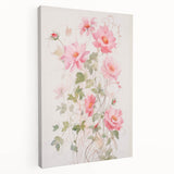 Maximalist Wall Art - Elegant Floral Design with Soft Pink Blooms