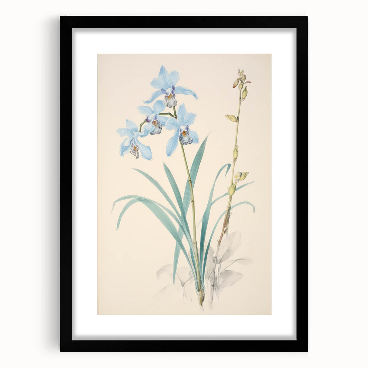Maximalist Wall Art - Elegant Botanical Orchid Illustration for Home Decor