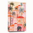 Maximalist Wall Art - Vibrant Mediterranean Cityscape with Palm Trees