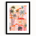 Maximalist Wall Art - Vibrant Mediterranean Cityscape with Palm Trees
