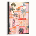 Maximalist Wall Art - Vibrant Mediterranean Cityscape with Palm Trees