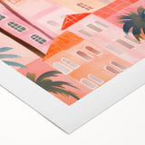 Maximalist Wall Art - Vibrant Mediterranean Cityscape with Palm Trees