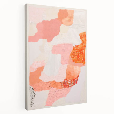 Maximalist Wall Art - Abstract Textured Design with Bold Pink Hues