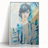 Maximalist Wall Art - Bold Abstract Portrait with Vibrant Tropical Vibes
