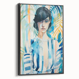 Maximalist Wall Art - Bold Abstract Portrait with Vibrant Tropical Vibes