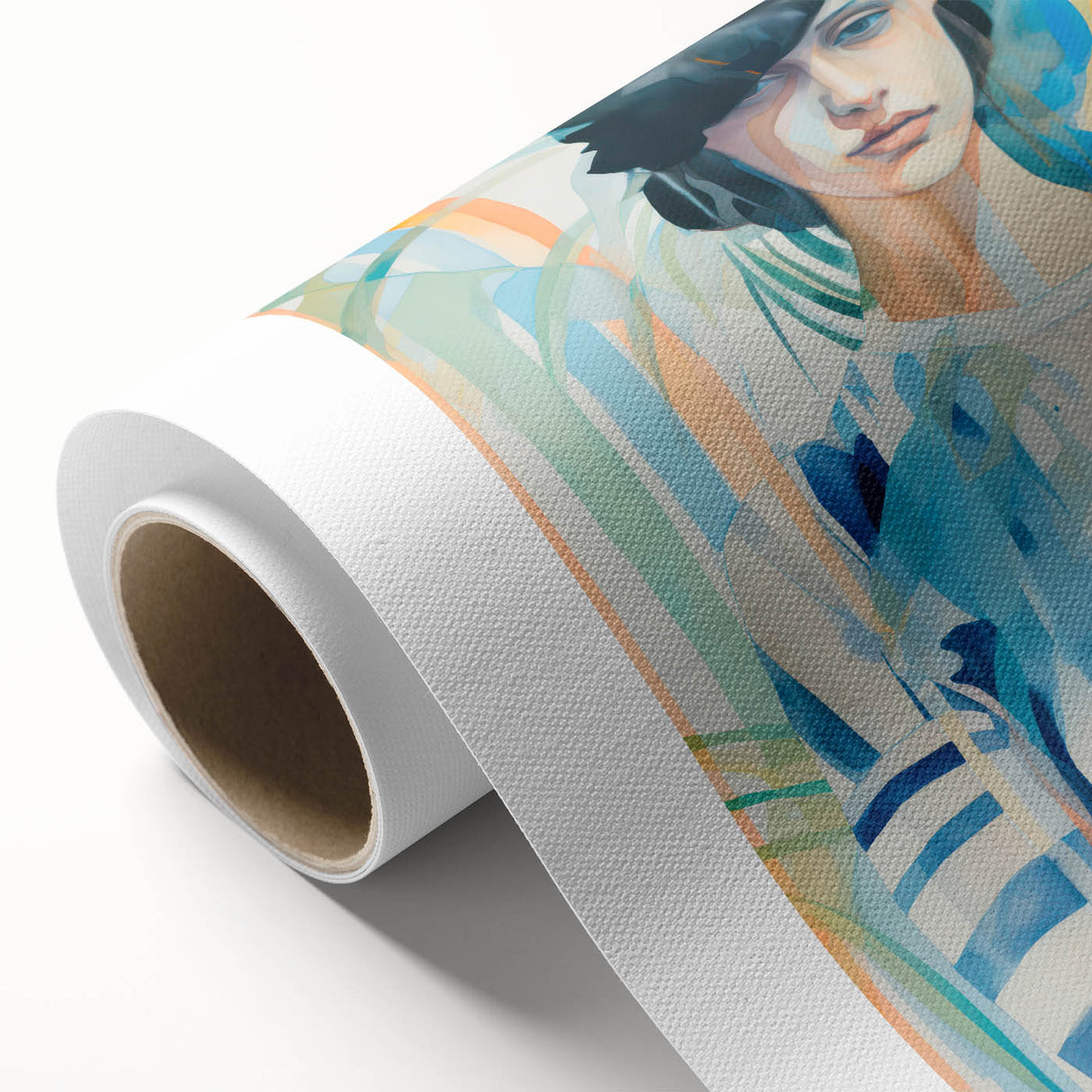 Maximalist Wall Art - Bold Abstract Portrait with Vibrant Tropical Vibes