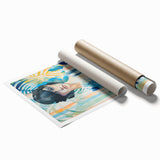 Maximalist Wall Art - Bold Abstract Portrait with Vibrant Tropical Vibes