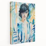 Maximalist Wall Art - Bold Abstract Portrait with Vibrant Tropical Vibes