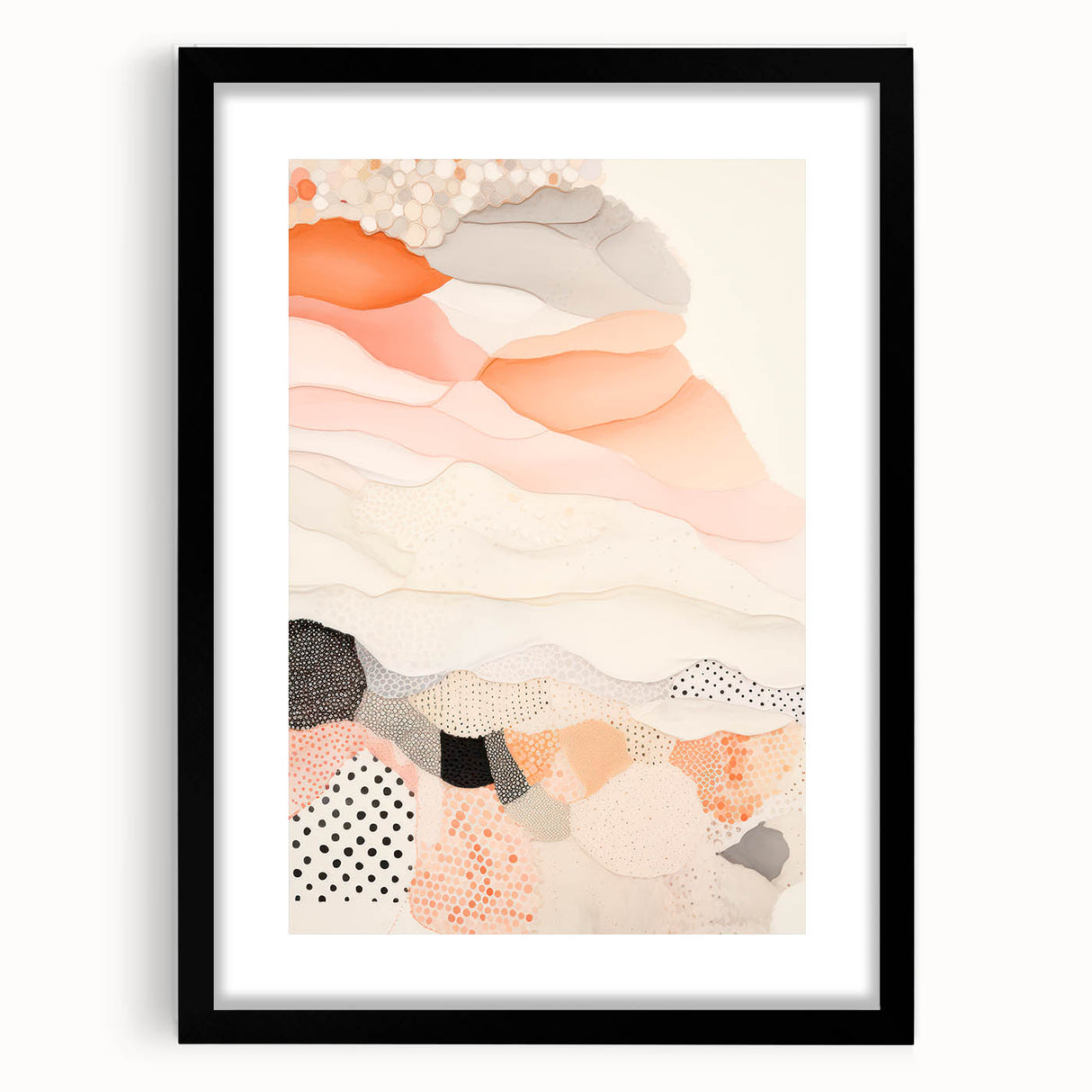 Maximalist Wall Art - Abstract Layered Design with Soft Earthy Tones