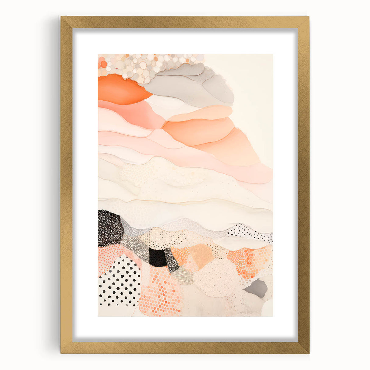 Maximalist Wall Art - Abstract Layered Design with Soft Earthy Tones