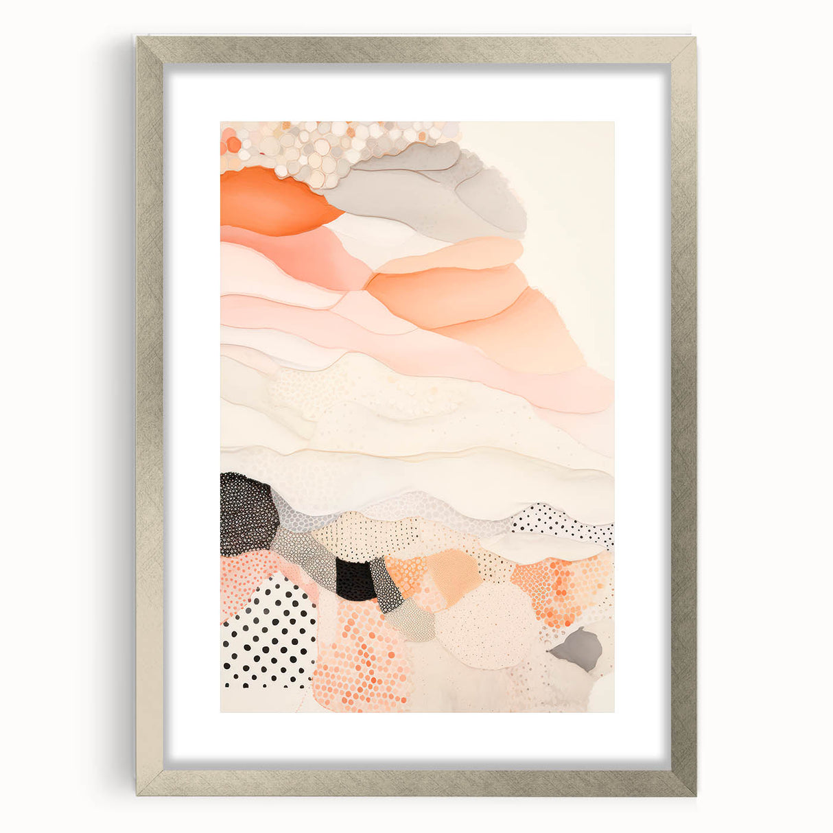 Maximalist Wall Art - Abstract Layered Design with Soft Earthy Tones