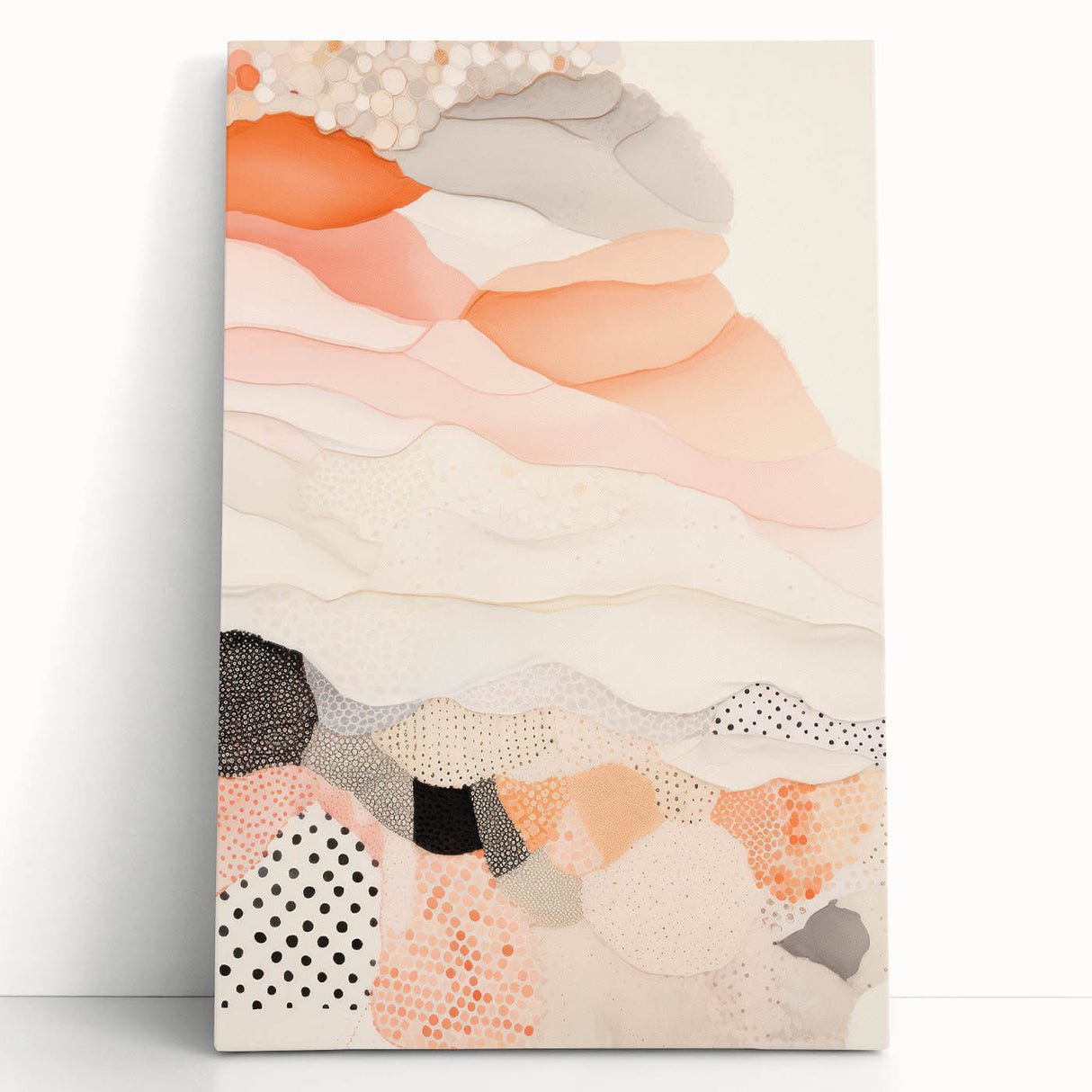 Maximalist Wall Art - Abstract Layered Design with Soft Earthy Tones