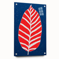 Maximalist Wall Art - Bold Abstract Leaf Design in Red and Blue Tones