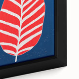 Maximalist Wall Art - Bold Abstract Leaf Design in Red and Blue Tones