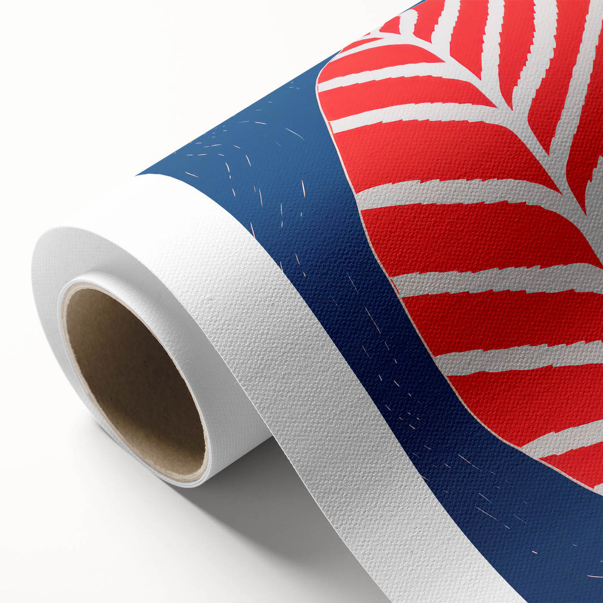 Maximalist Wall Art - Bold Abstract Leaf Design in Red and Blue Tones