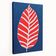Maximalist Wall Art - Bold Abstract Leaf Design in Red and Blue Tones