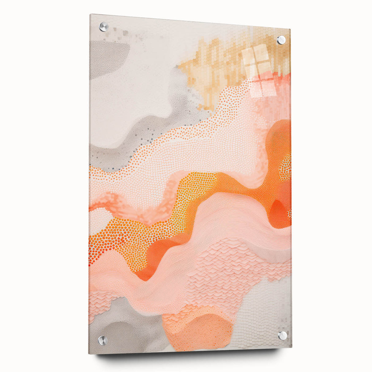Maximalist Wall Art - Abstract Textured Design with Warm Peach Tones