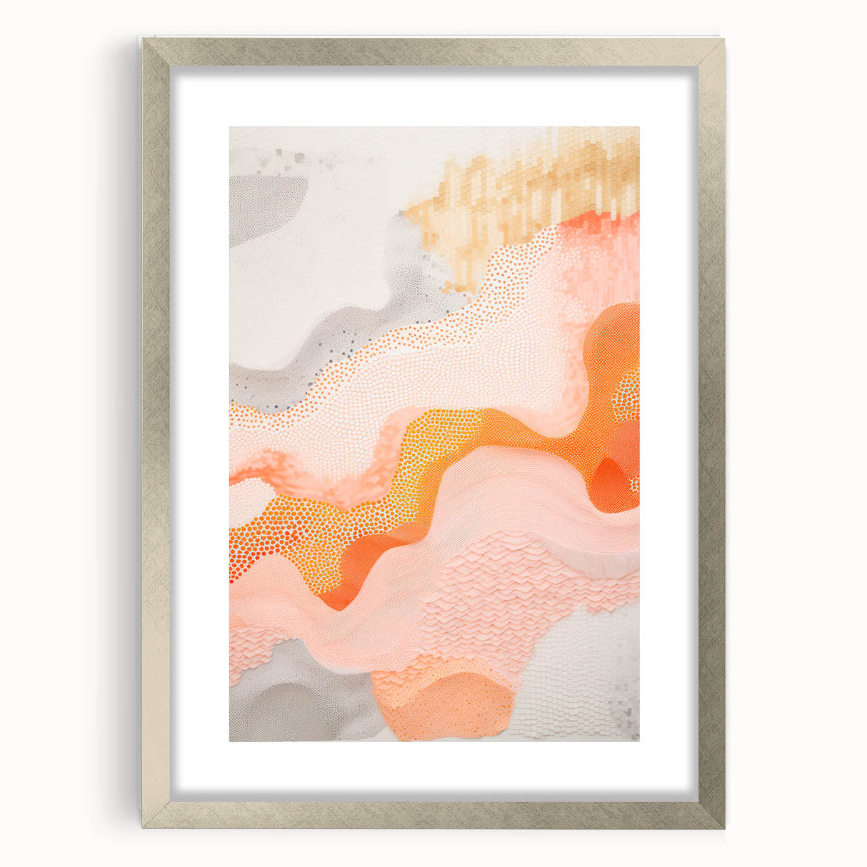 Maximalist Wall Art - Abstract Textured Design with Warm Peach Tones