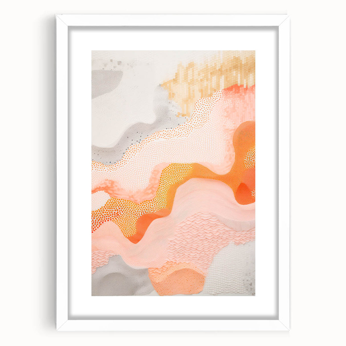 Maximalist Wall Art - Abstract Textured Design with Warm Peach Tones