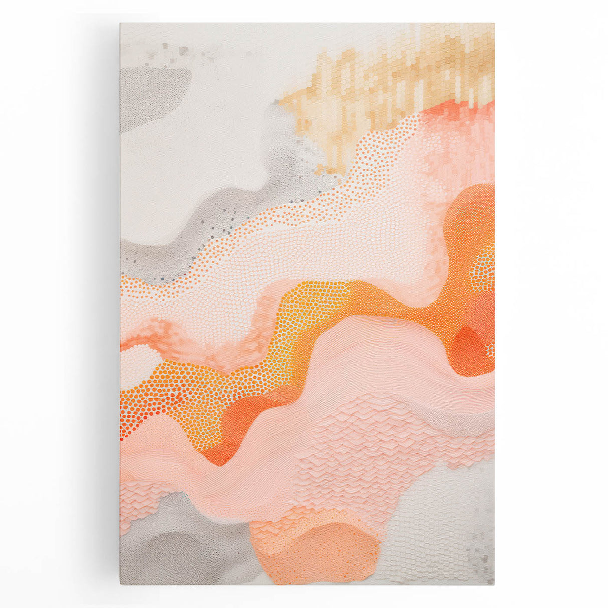 Maximalist Wall Art - Abstract Textured Design with Warm Peach Tones