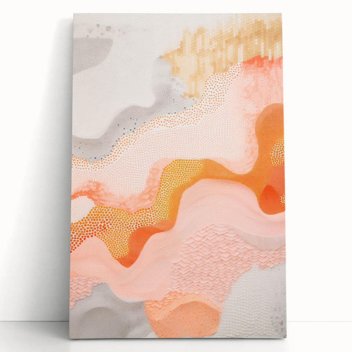 Maximalist Wall Art - Abstract Textured Design with Warm Peach Tones