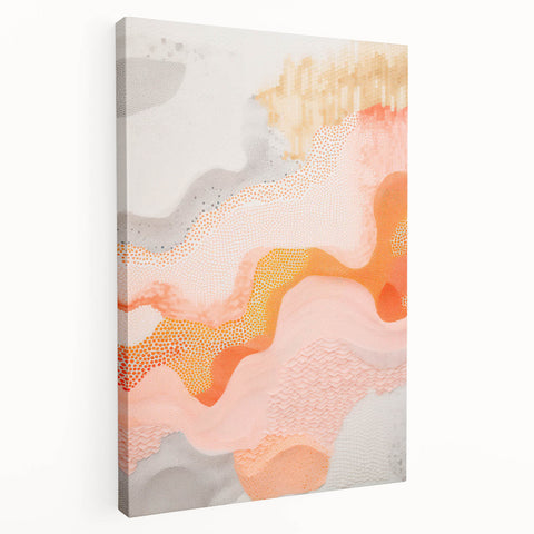 Maximalist Wall Art - Abstract Textured Design with Warm Peach Tones