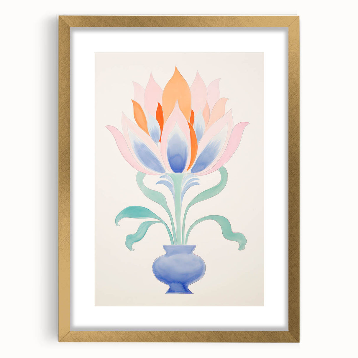 Maximalist Wall Art - Elegant Abstract Floral Design in Pastel Tones