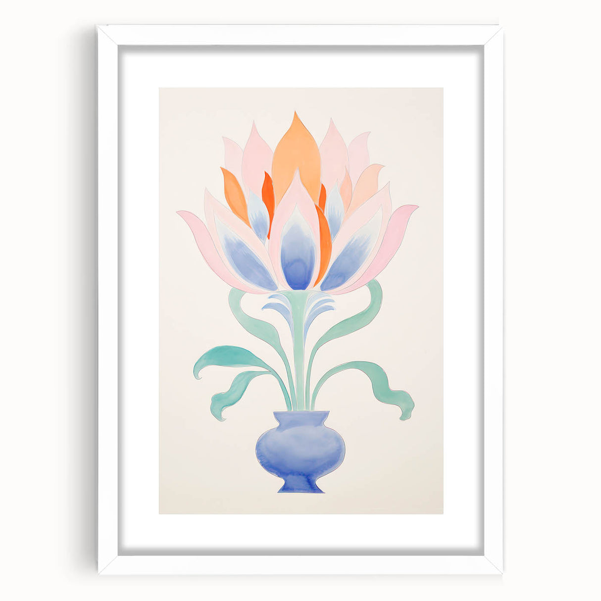 Maximalist Wall Art - Elegant Abstract Floral Design in Pastel Tones