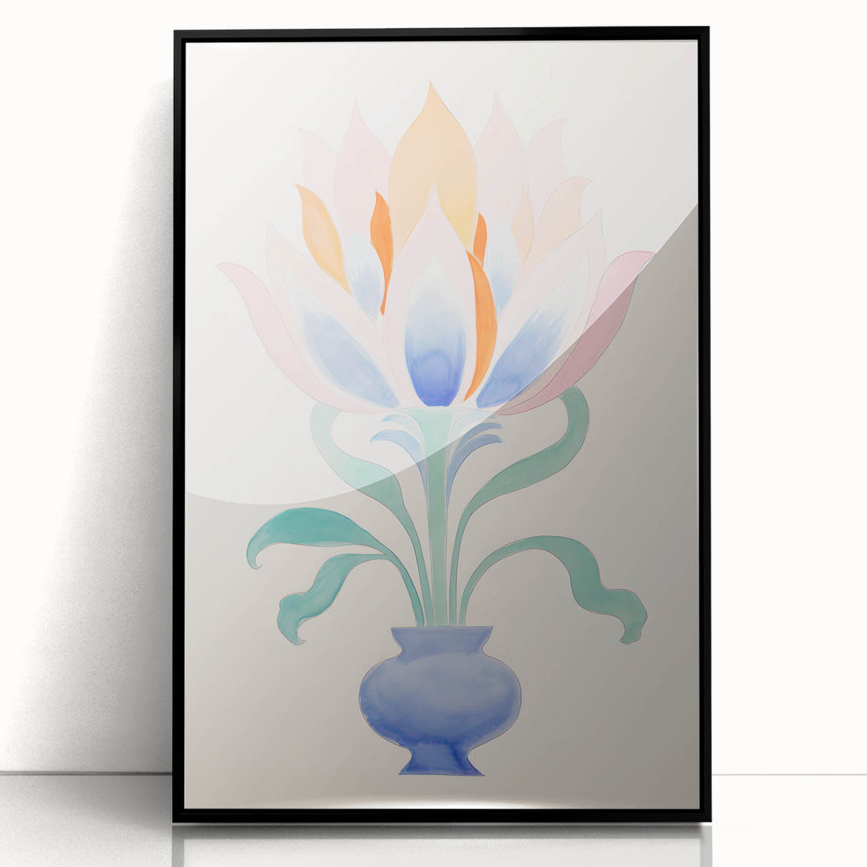 Maximalist Wall Art - Elegant Abstract Floral Design in Pastel Tones