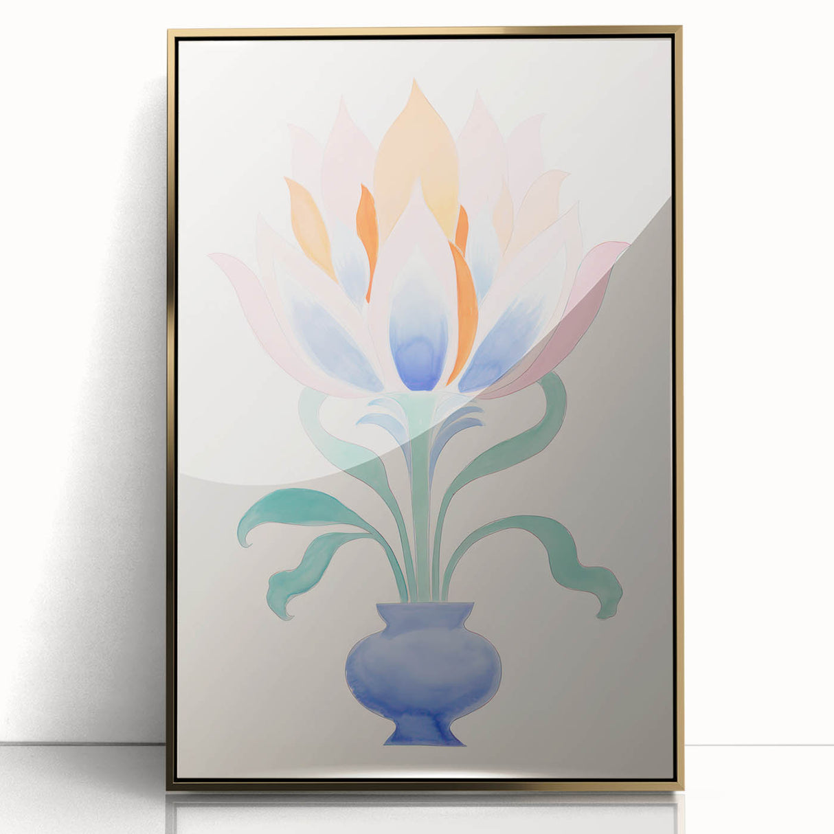 Maximalist Wall Art - Elegant Abstract Floral Design in Pastel Tones