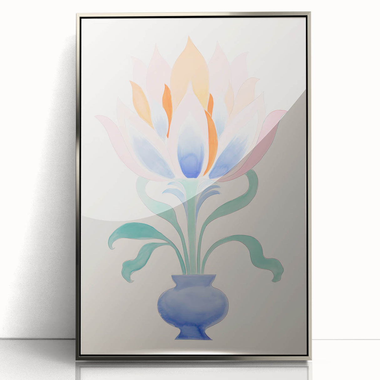 Maximalist Wall Art - Elegant Abstract Floral Design in Pastel Tones