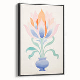 Maximalist Wall Art - Elegant Abstract Floral Design in Pastel Tones