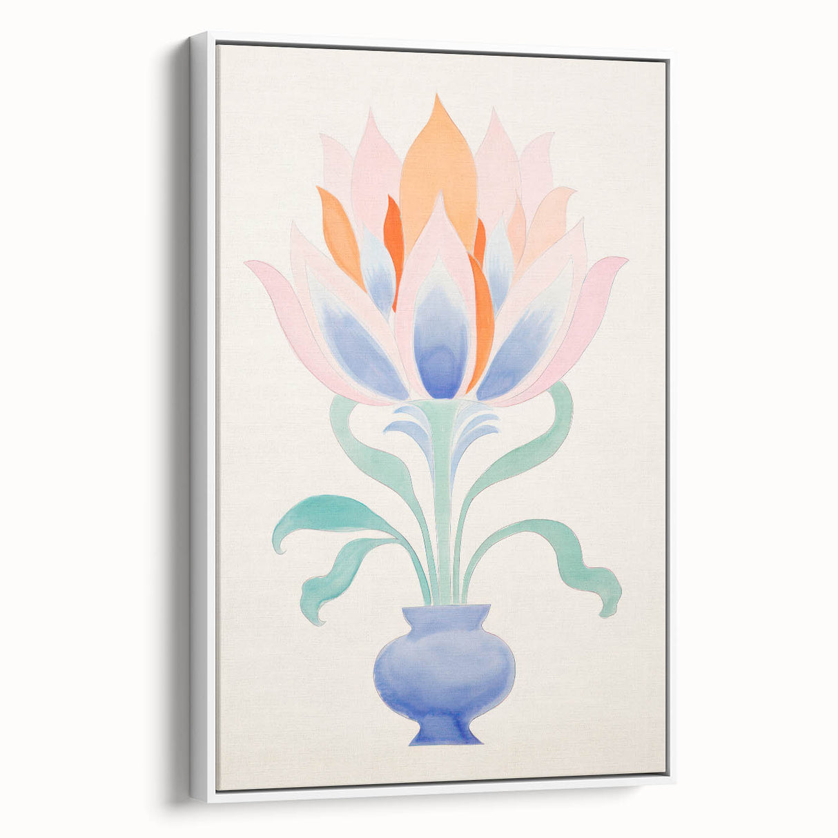 Maximalist Wall Art - Elegant Abstract Floral Design in Pastel Tones