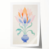 Maximalist Wall Art - Elegant Abstract Floral Design in Pastel Tones