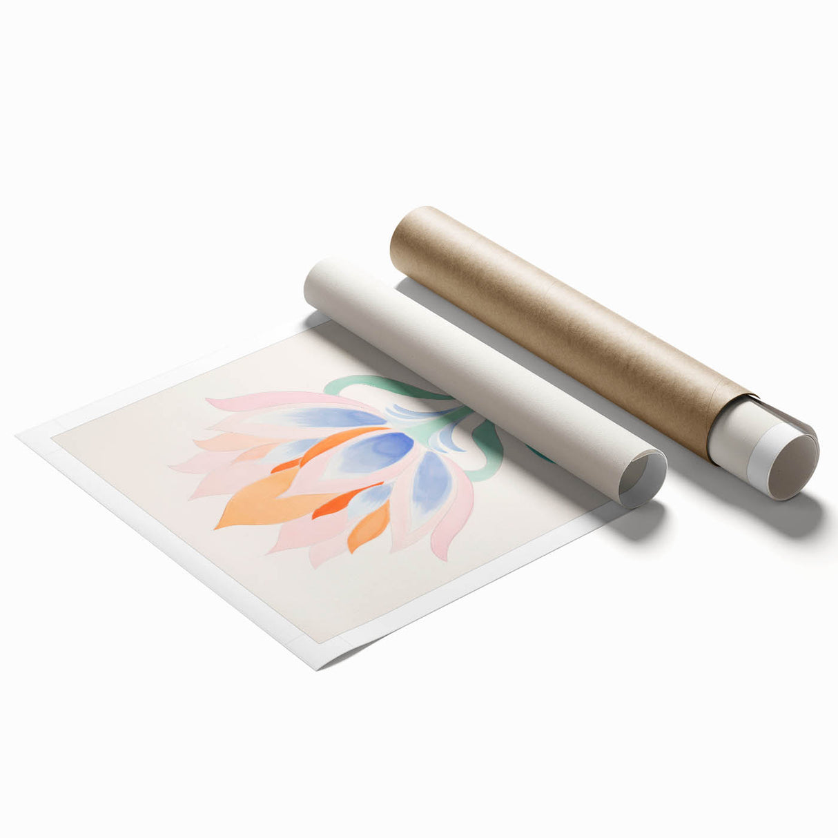 Maximalist Wall Art - Elegant Abstract Floral Design in Pastel Tones