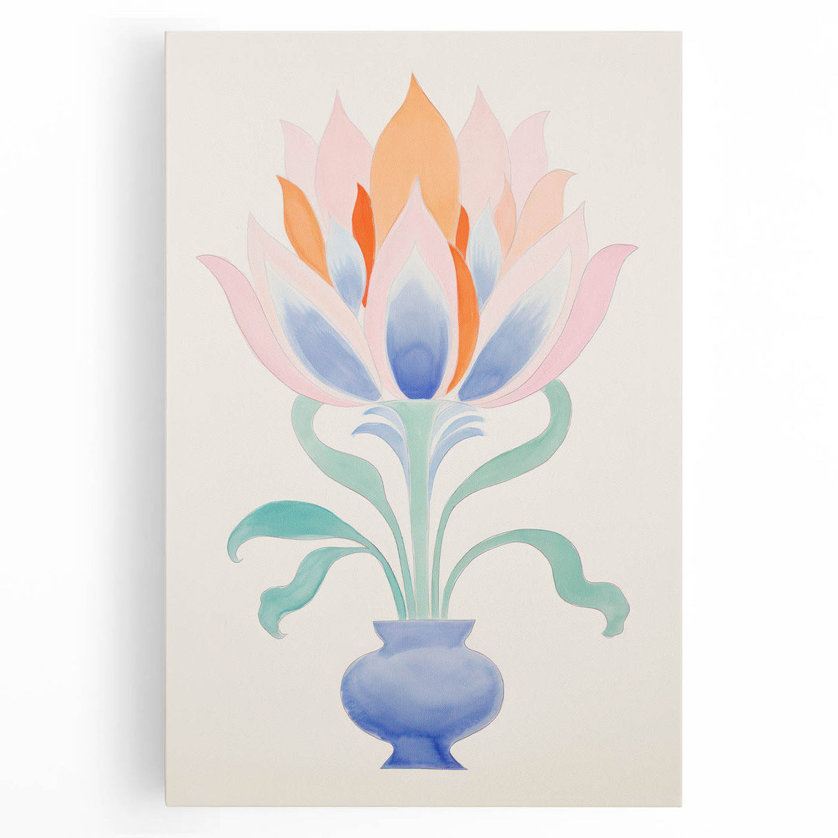 Maximalist Wall Art - Elegant Abstract Floral Design in Pastel Tones